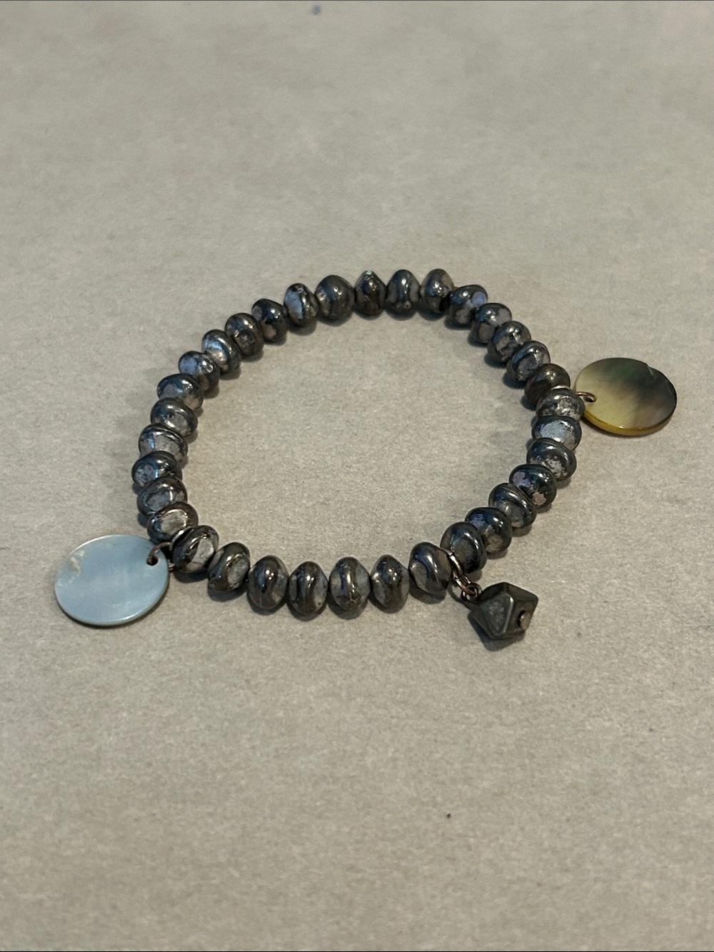 Beaded Charm Bracelet with Disc Accents